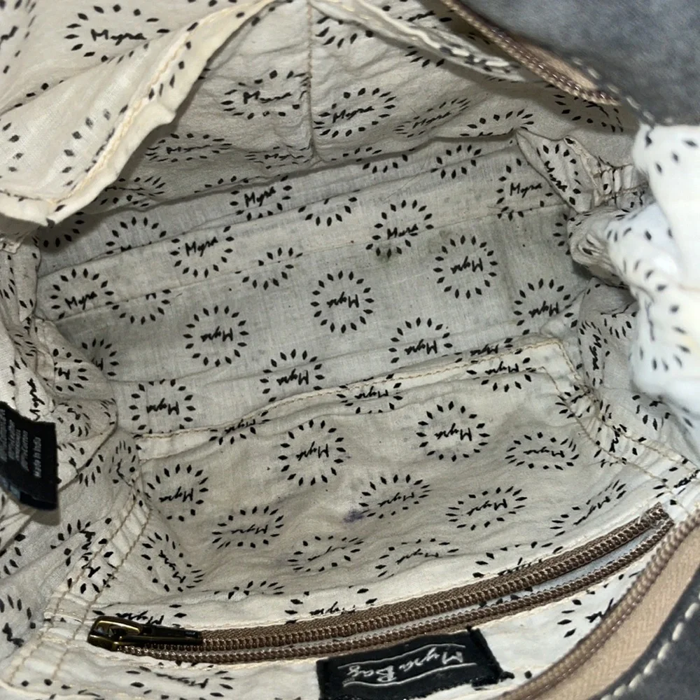 Myra Bag Upcycled Canvas And Leather Crossbody Bag